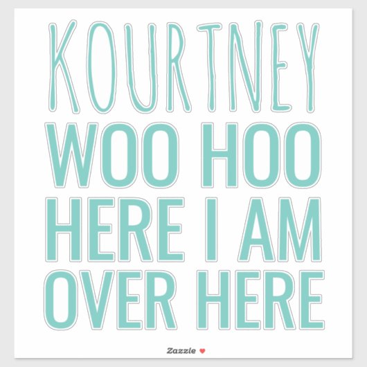 Grappige gepersonaliseerde naam aandacht Blauwgroe Sticker (Vel)