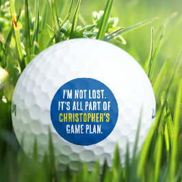 Grappige gepersonaliseerde naam blauwe verloren golfballen