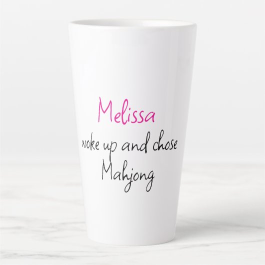 Grappige gepersonaliseerde naam creatieve Mahjong Latte Mok (Voorkant)