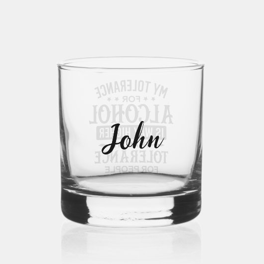 Grappige gepersonaliseerde naam houding persoonlij whisky glas (Achterkant)