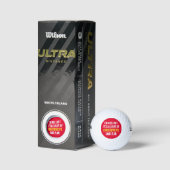 Grappige gepersonaliseerde naam rode verloren golfballen (Verpakking)