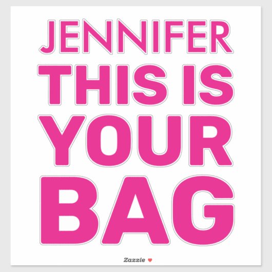 Grappige gepersonaliseerde naam roze Vinyl
 Sticker (Vel)