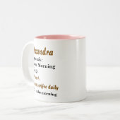 Grappige gepersonaliseerde ochtendallergie tweekleurige koffiemok (Voorkant links)