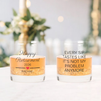 Grappige gepersonaliseerde pensionering whisky glas