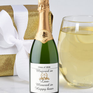 Grappige gepersonaliseerde rechten afstudeerlabel sparkling wijnetiket