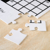 Grappige gepersonaliseerde spel zwart-wit kruiswoo legpuzzel (Zijkant)