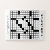 Grappige gepersonaliseerde spel zwart-wit kruiswoo legpuzzel (Horizontaal)