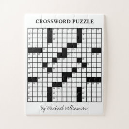 Grappige gepersonaliseerde spel zwart-wit kruiswoo legpuzzel