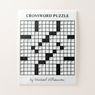 Grappige gepersonaliseerde spel zwart-wit kruiswoo legpuzzel