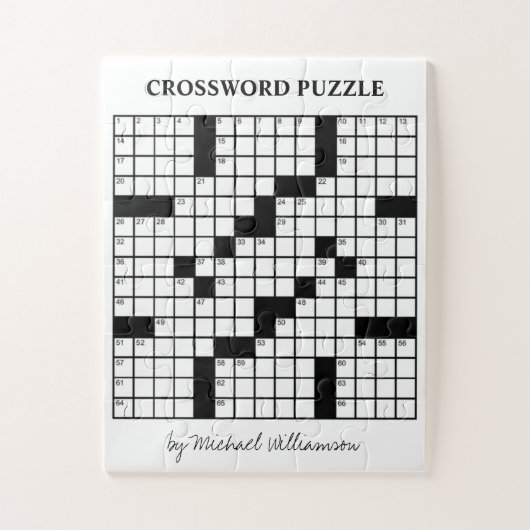 Grappige gepersonaliseerde spel zwart-wit kruiswoo legpuzzel (Verticaal)