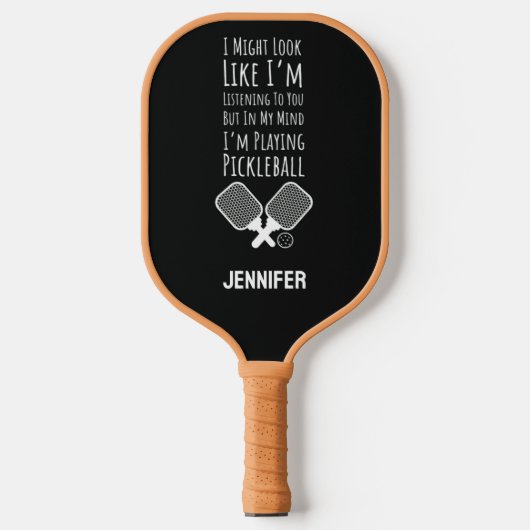 Grappige Gepersonaliseerde Speler Humor Pickleball Paddle (Voorkant)