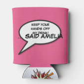 Grappige gepersonaliseerde spraakballon Cool Roze Blikjeskoeler (Achterkant)