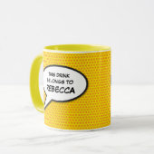 Grappige gepersonaliseerde spraakballon mok (Voorkant links)