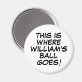 Grappige gepersonaliseerde stripboek golfbal marke magneet (Voorkant / Achterkant)