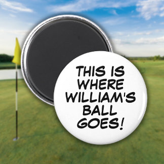 Grappige gepersonaliseerde stripboek golfbal marke magneet