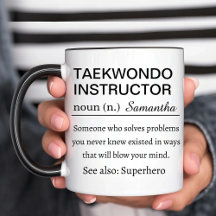Grappige gepersonaliseerde Taekwondo-instructeur d