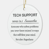 Grappige gepersonaliseerde technische ondersteunin keramisch ornament (Links)