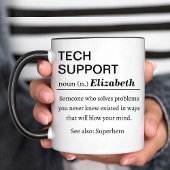 Grappige gepersonaliseerde technische ondersteunin mok