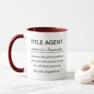 Grappige Gepersonaliseerde Titel Agent Definitie Mok