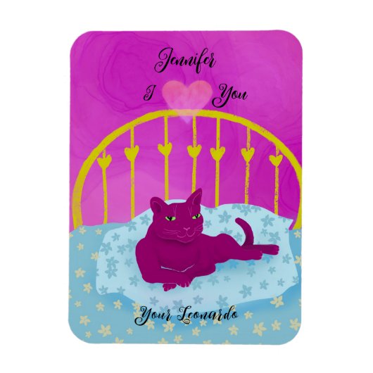 Grappige gepersonaliseerde Valentijn Ik hart je va Magneet (Verticaal)