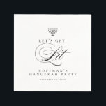 Grappige gepersonaliseerde verlichte Chanoeka Part Servet<br><div class="desc">Grappige gepersonaliseerde verlichte Chanoeka Party Cocktail servetten</div>