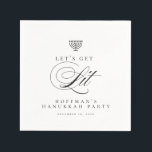 Grappige gepersonaliseerde verlichte Chanoeka Part Servet<br><div class="desc">Grappige gepersonaliseerde verlichte Chanoeka Party Cocktail servetten</div>