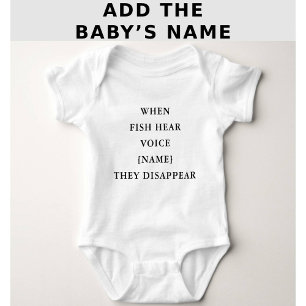 Grappige Gepersonaliseerde Visgraag Quote Baby Romper