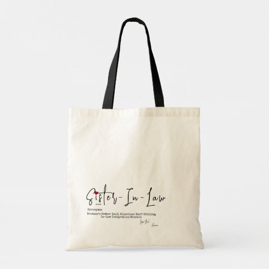 Grappige gepersonaliseerde zus in de definitie van tote bag (Achterkant)