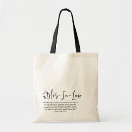 Grappige gepersonaliseerde zus in de definitie van tote bag