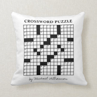 Grappige gepersonaliseerde zwart-wit kruiswoordpuz kussen