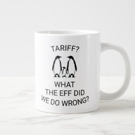 Grappige geprijsde pinguïns grote koffiekop