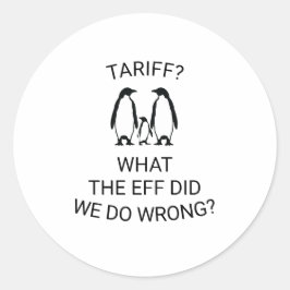 Grappige geprijsde pinguïns ronde sticker