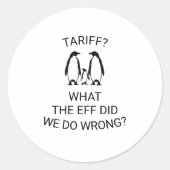 Grappige geprijsde pinguïns ronde sticker (Voorkant)