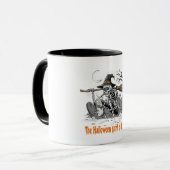 Grappige geraamtesheks die koffie drinkt | Spookha Mok (Voorkant links)