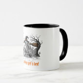 Grappige geraamtesheks die koffie drinkt | Spookha Mok (Voorkant rechts)