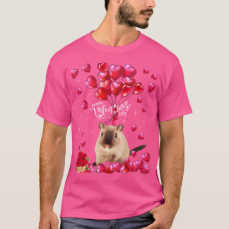 Grappige Gerbil Lover Valentijnsdag Animals Heart T-shirt