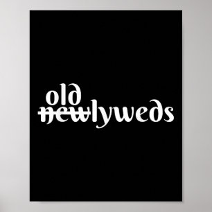 Grappige geriatrische bruiloft - oudere bruid en o poster