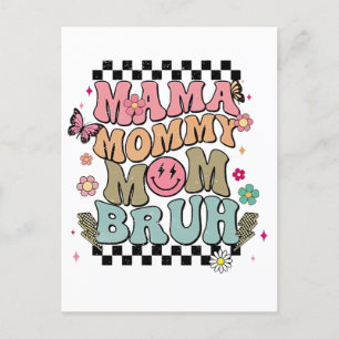 Grappige Geruite Mama Bloemen Moederdag Schattige  Briefkaart