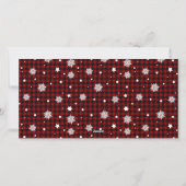 Grappige geruite sneeuwvlok Oh hert Foto Feestdagenkaart (Achterkant)