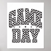 Grappige geruite spel dag voet zwart wit cadeau W