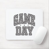 Grappige geruite spel dag Voetbal Zwart Wit Cadeau Muismat (Met muis)
