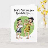 Grappige geruststelling 34ste verjaardag kaart (Gele Bloem)