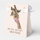 Grappige geschenkdoos met speelse Giraffe - aangep Bedankdoosjes (Achterkant)