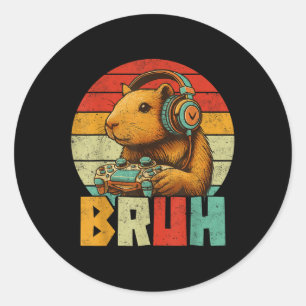 Grappige geschenken voor capibara liefhebbers Mann Ronde Sticker