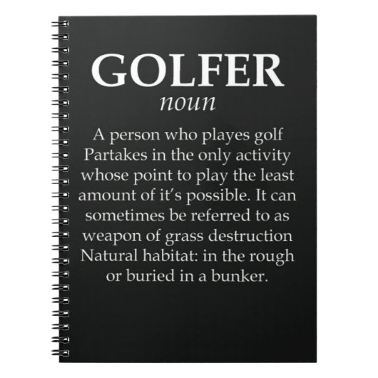 Grappige geschenken voor golfer met Joke Quote Spo Notitieboek (Voorkant)