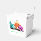 Grappige geschenkzak met kippen die op ei wachten  bedankdoosjes (Voorkant Zijde)