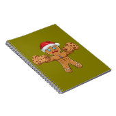 Grappige Gescheurde Kerstman van Gemberkoek Kerstm Notitieboek (Rechterzijde)