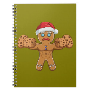Grappige Gescheurde Kerstman van Gemberkoek Kerstm Notitieboek