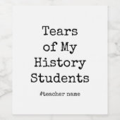 Grappige geschiedenis leraar verjaardag waardering wijn etiket (Enkel label)