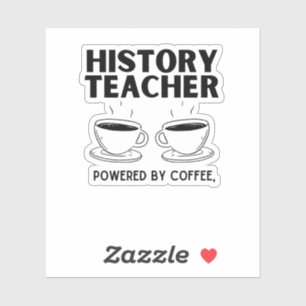Grappige geschiedenisdocent aangedreven door koffi sticker